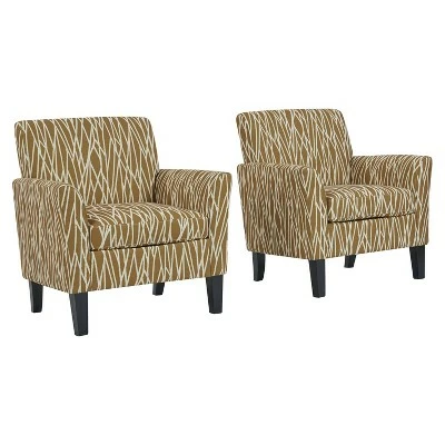 Set of 2 Marquee Flared Armchair - Handy Living Oatmeal Tan 7 Set of 2 Marquee Flared Armchair - Handy Living Oatmeal Tan - Image 5
