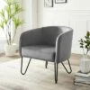 Parkway Velvet Accent Chair - Crosley Gray