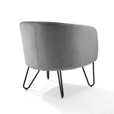 Parkway Velvet Accent Chair - Crosley Gray 9 Parkway Velvet Accent Chair - Crosley Gray - Image 7