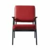 Denver Armchair with Metal Leg and Wood Armrest Red/Black Finish - Teamson Home