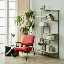 Denver Armchair with Metal Leg and Wood Armrest Red/Black Finish - Teamson Home 15 Denver Armchair with Metal Leg and Wood Armrest Red/Black Finish - Teamson Home -Living Room Chairs store unnamed file 3957