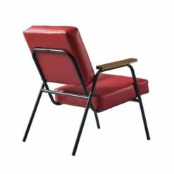 Denver Armchair with Metal Leg and Wood Armrest Red/Black Finish - Teamson Home 19 Denver Armchair with Metal Leg and Wood Armrest Red/Black Finish - Teamson Home -Living Room Chairs store unnamed file 3961