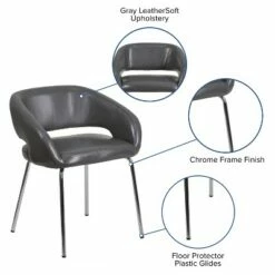 Flash Furniture Fusion Series Contemporary LeatherSoft Side Reception Chair with Chrome Legs -Living Room Chairs store unnamed file 3969