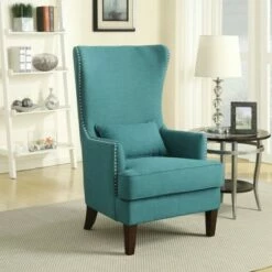 Karson High Back Upholstered Chair Teal - Picket House Furnishings -Living Room Chairs store unnamed file 4015