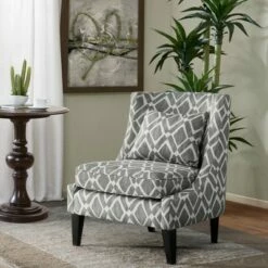 Madison Park Miri Swoop Armchair Gray