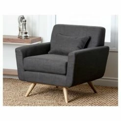 Kendall Mid Century Upholstered Tufted Armchair Gray - Abbyson Living