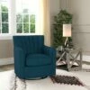 Zerk Swivel Armchair - Peacock Blue - Handy Living