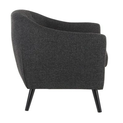Rockwell Mid-Century Modern Accent Chair Black - LumiSource 3 Rockwell Mid-Century Modern Accent Chair Black - LumiSource