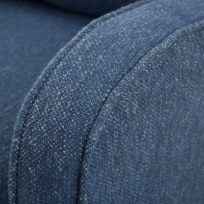 Madison Park Mitchell Slub Weave Wide Seat Swivel Armchair Navy 8 Madison Park Mitchell Slub Weave Wide Seat Swivel Armchair Navy - Image 6