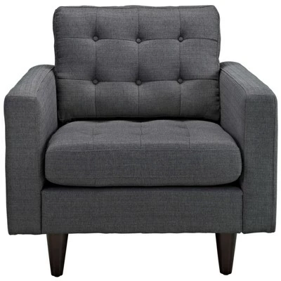 Empress Upholstered Armchair Gray - Modway 3 Empress Upholstered Armchair Gray - Modway