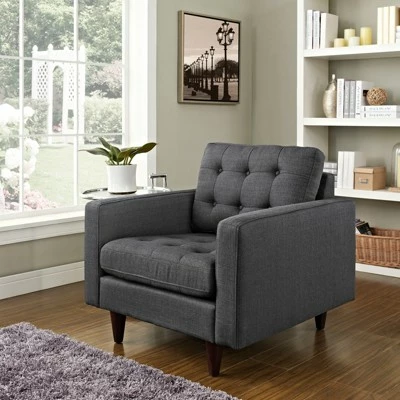 Empress Upholstered Armchair Gray - Modway 6 Empress Upholstered Armchair Gray - Modway - Image 4