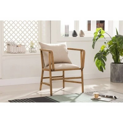 Burham Home Designs Alexandra Armchair Natural Linen - Boraam 11 Burham Home Designs Alexandra Armchair Natural Linen - Boraam - Image 9