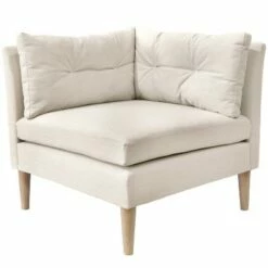 Corner Chair with Pull Seam Pillows - Linen Talc - Simply Shabby Chic®