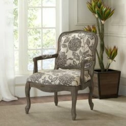 Madison Park Sophie Camel Back Exposed Wood Chair