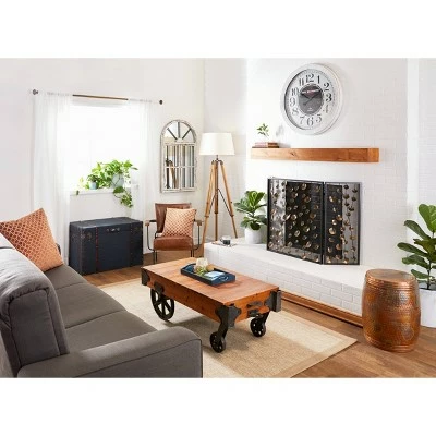 Olivia & May Vintage Cow Hide Leather and Iron Accent Chair Brown - Olivia & May 8 Olivia & May Vintage Cow Hide Leather and Iron Accent Chair Brown - Olivia & May - Image 6