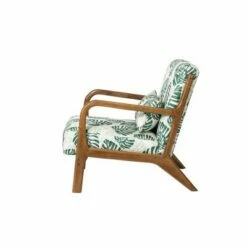 Accent Armchair with Walnut Ruberwood Frame Green/Fabric Pattern - Glitzhome 11 Accent Armchair with Walnut Ruberwood Frame Green/Fabric Pattern - Glitzhome -Living Room Chairs store unnamed file 4307