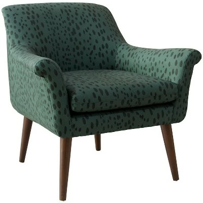Modern Armchair in Linen Leopard Emerald Green - Skyline Furniture 3 Modern Armchair in Linen Leopard Emerald Green - Skyline Furniture