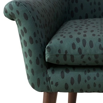Modern Armchair in Linen Leopard Emerald Green - Skyline Furniture 6 Modern Armchair in Linen Leopard Emerald Green - Skyline Furniture - Image 4