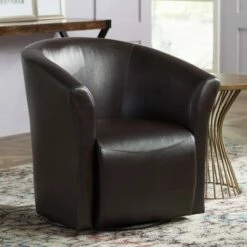 Studio 55D Rocket Rivera Brown Swivel Accent Chair