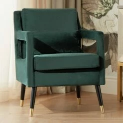 Studio 55D Tilman Hunter Green Modern Accent Chair