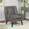 Center Button Tufted Accent Chair Light Gray - HOMES: Inside + Out