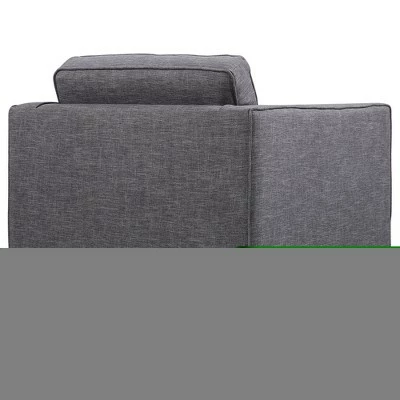 Element Mid-Century Modern Chair in Dark Gray Linen and Walnut Legs - Armen Living 5 Element Mid-Century Modern Chair in Dark Gray Linen and Walnut Legs - Armen Living - Image 3