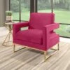 Harrisford Velvet Armchair with Stainless Steel Base Rose - Abbyson Living