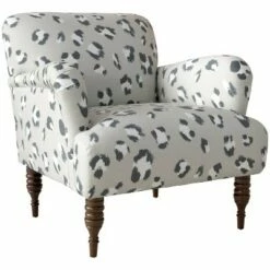 Chair in Brush Leopard Spot Gray Ivory - Skyline Furniture