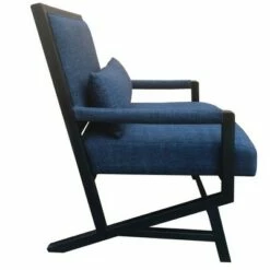 Fabric Padded Wooden Frame Accent Chair with Armrest Blue/Black - The Urban Port 11 Fabric Padded Wooden Frame Accent Chair with Armrest Blue/Black - The Urban Port -Living Room Chairs store unnamed file 4427