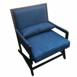 Fabric Padded Wooden Frame Accent Chair with Armrest Blue/Black - The Urban Port 13 Fabric Padded Wooden Frame Accent Chair with Armrest Blue/Black - The Urban Port -Living Room Chairs store unnamed file 4429