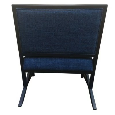 Fabric Padded Wooden Frame Accent Chair with Armrest Blue/Black - The Urban Port 8 Fabric Padded Wooden Frame Accent Chair with Armrest Blue/Black - The Urban Port - Image 6