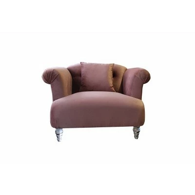 Elegance Contemporary Chair Blush/Acrylic - Armen Living 8 Elegance Contemporary Chair Blush/Acrylic - Armen Living - Image 6