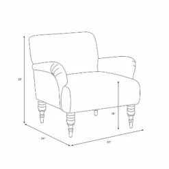 Elsa Armchair Blue Plaid - Skyline Furniture -Living Room Chairs store unnamed file 4460