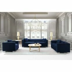 Cambridge Contemporary Chair Steel/Blue - Armen Living