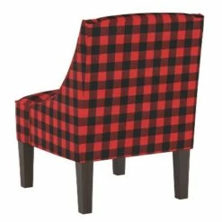 Swoop Armchair Classic Gingham Red Black - Skyline Furniture -Living Room Chairs store unnamed file 4544