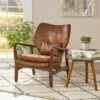 Haddie Mid Century Modern Microfiber Club Chair Brown - Christopher Knight Home