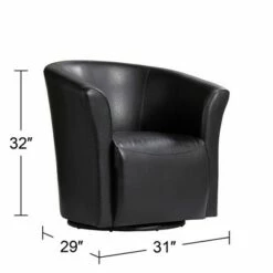 Studio 55D Rocket Rivera Black Swivel Accent Chair -Living Room Chairs store unnamed file 4567