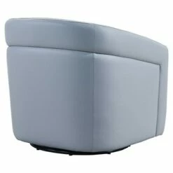 Desi Contemporary Swivel Accent Chair Leather Dove Gray - Armen Living