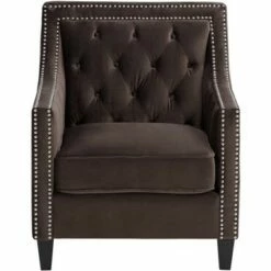 55 Downing Street Tiffany Chocolate Brown Tufted Armchair -Living Room Chairs store unnamed file 4577