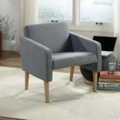 Dakota Pass Tweed with Faux Wood Accent Chair Gray - Sauder