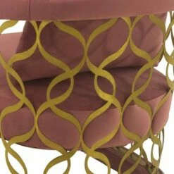 Corelli Fabric Upholstered Accent Chair Blush/Gold - Armen Living -Living Room Chairs store unnamed file 4616