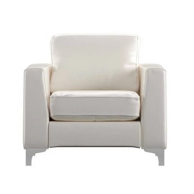 Tacita Faux Leather Armchair White - Inspire Q 4 Tacita Faux Leather Armchair White - Inspire Q - Image 2