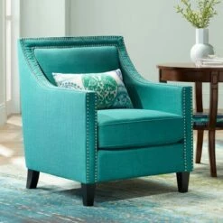 Studio 55D Flynn Teal Upholstered Armchair