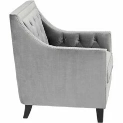 55 Downing Street Tiffany Gray Tufted Armchair -Living Room Chairs store unnamed file 4653