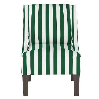 Swoop Armchair Canopy Stripe Emerald - Skyline Furniture 3 Swoop Armchair Canopy Stripe Emerald - Skyline Furniture