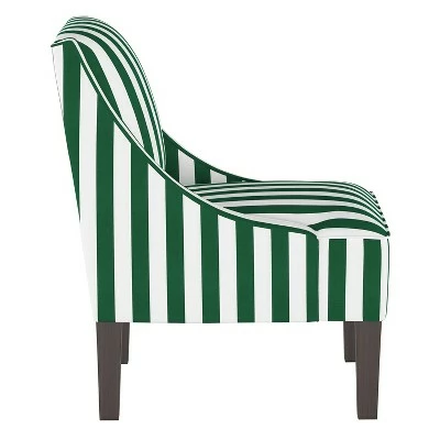 Swoop Armchair Canopy Stripe Emerald - Skyline Furniture 4 Swoop Armchair Canopy Stripe Emerald - Skyline Furniture - Image 2