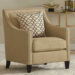 Studio 55D Flynn Heirloom Camel Upholstered Armchair