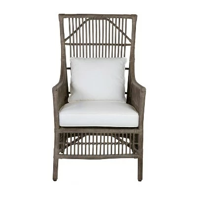 Set of 2 Edie High Back Armchair Brown - East At Main 4 Set of 2 Edie High Back Armchair Brown - East At Main - Image 2