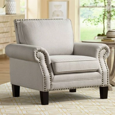 Elm Lane Clyde Park Oslo Linen Nailhead Trim Armchair 3 Elm Lane Clyde Park Oslo Linen Nailhead Trim Armchair