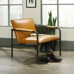 Sauder Boulevard Café Metal Lounge Chair Camel Finish -Living Room Chairs store unnamed file 469